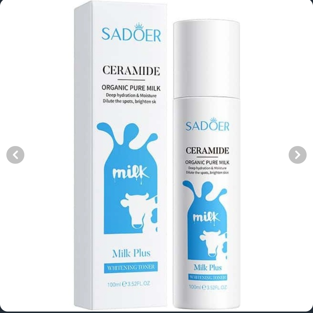 تونر سرامید و شیر سادور مدل Milk Plus حجم ۱۰۰ میلی‌ لیتر