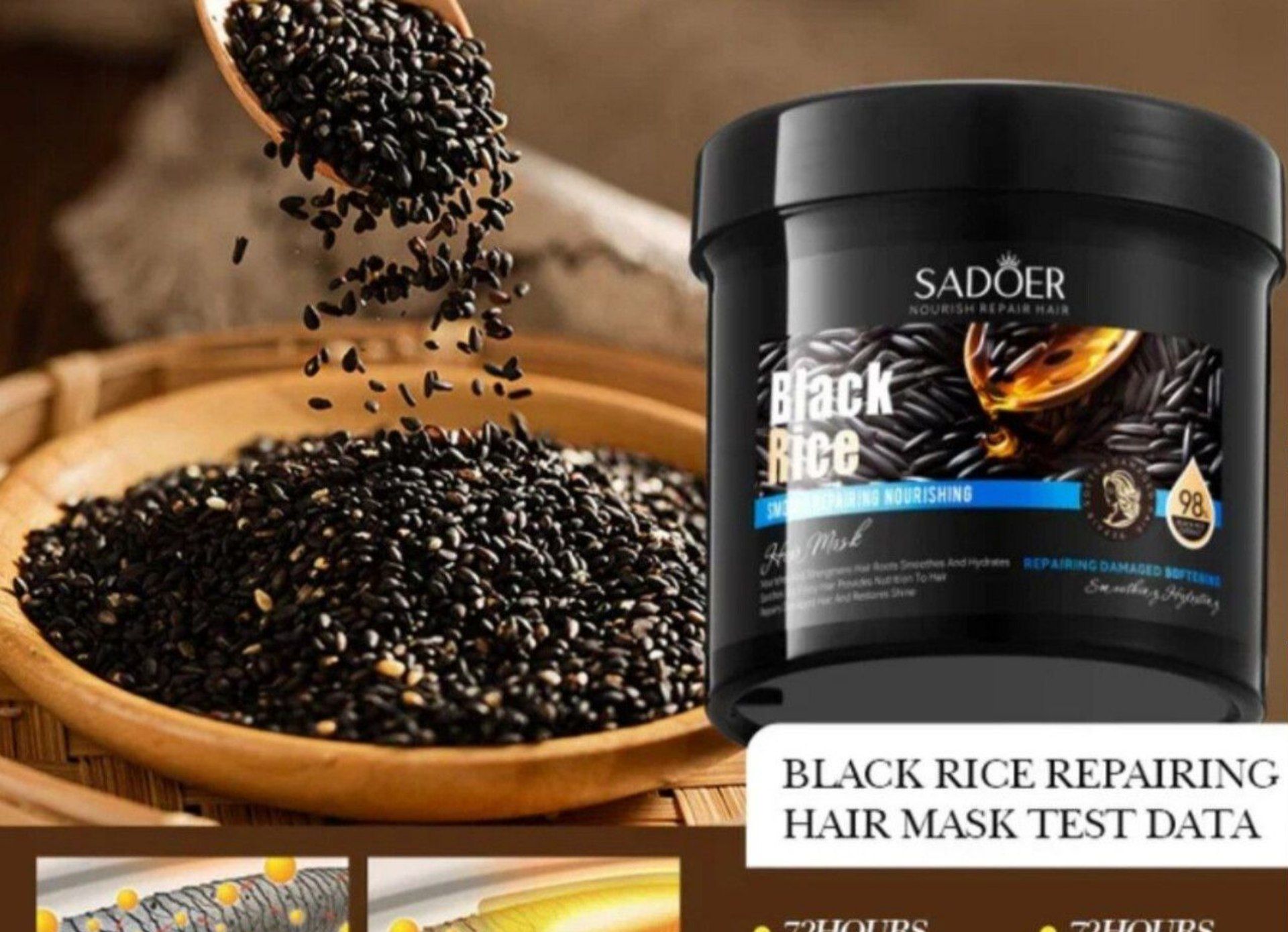 ماسک مو فری سولفات برنج سیاه ازبرنده سادور حجم.  500g