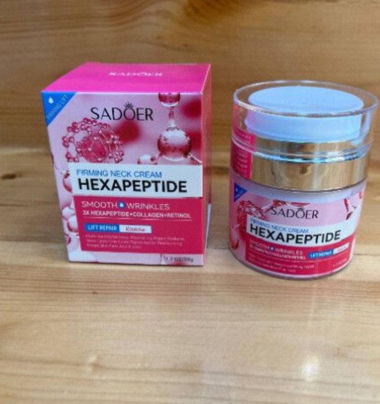 کرم ضدچروک و لیفت صورت و گردن سادور مدل Hexapeptide حجم ۵۰ گرم