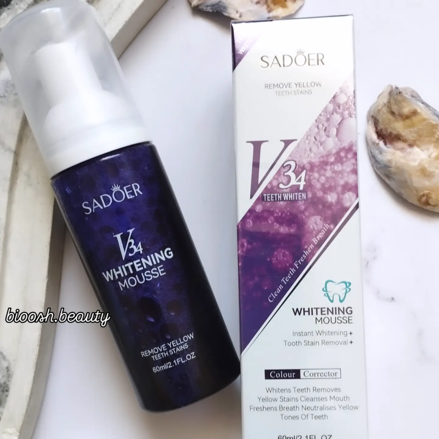 موس سفید کننده دندان سادور مدل Brighten Whiten 🦷✨  حجم ۶۰ میلی لیتر